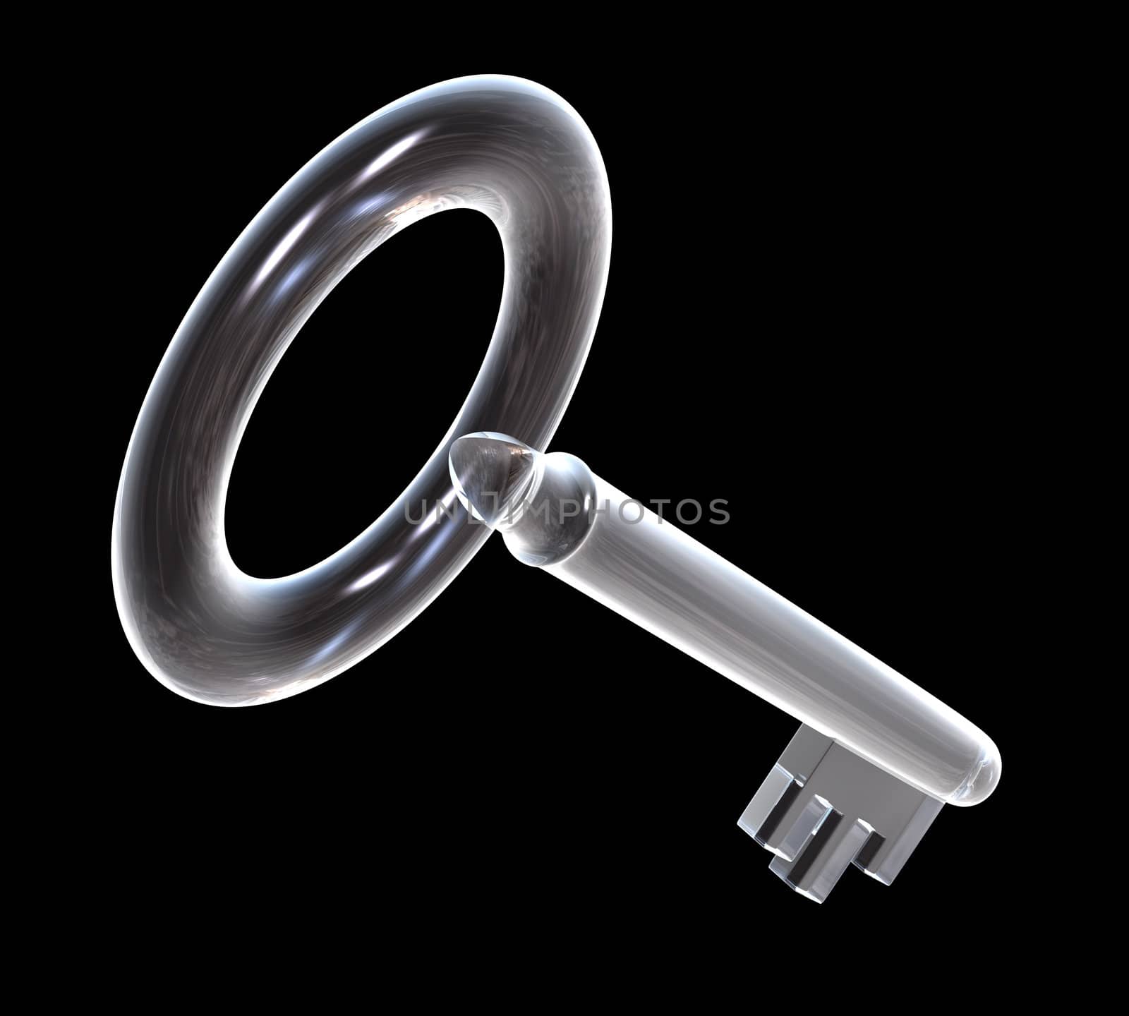 key in glass (3d made)