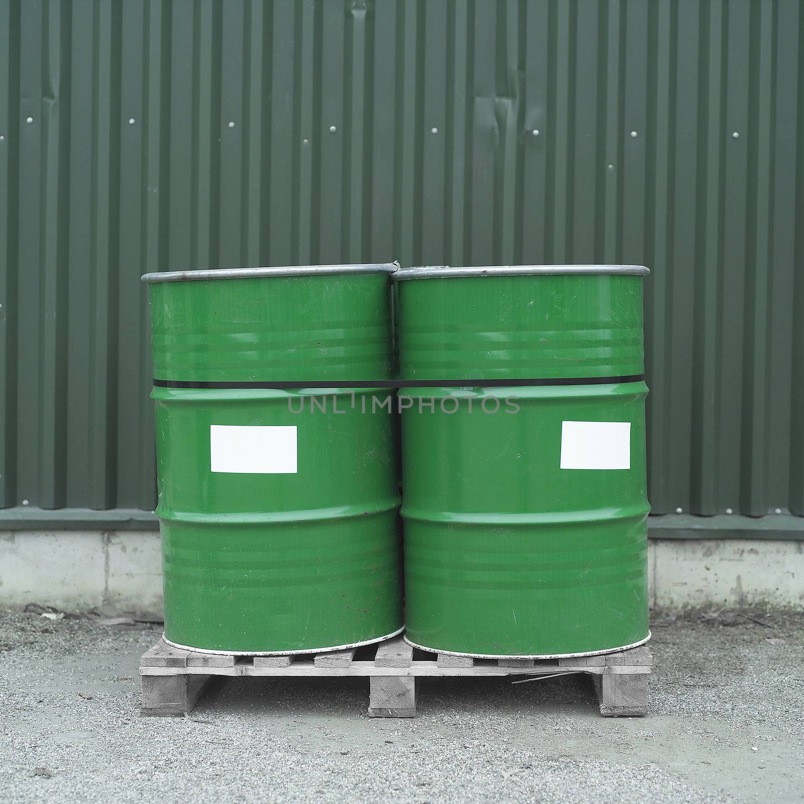 Two Green Oil Drums