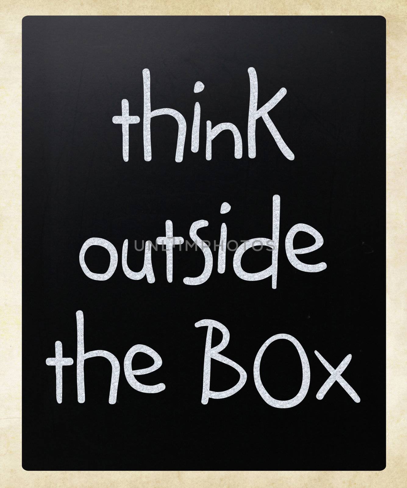 Think outside the box - concept.