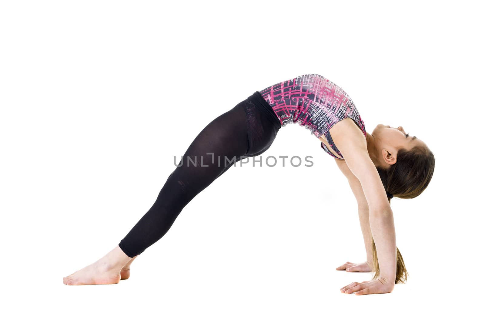Young Gymnastic Girl isolated on white background