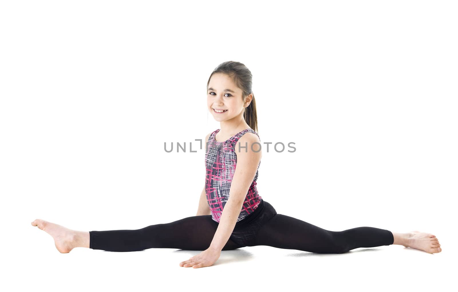 Young Gymnastic Girl isolated on white background