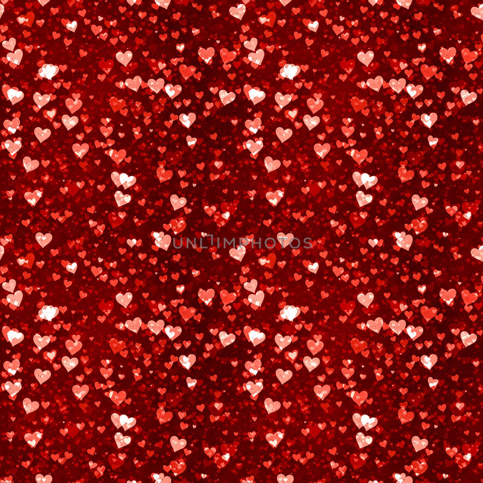 Hearts Seamless Pattern Bitmap Illustration