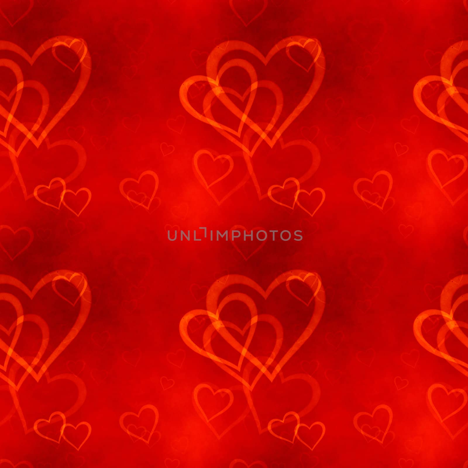 Hearts Seamless Pattern Bitmap Illustration
