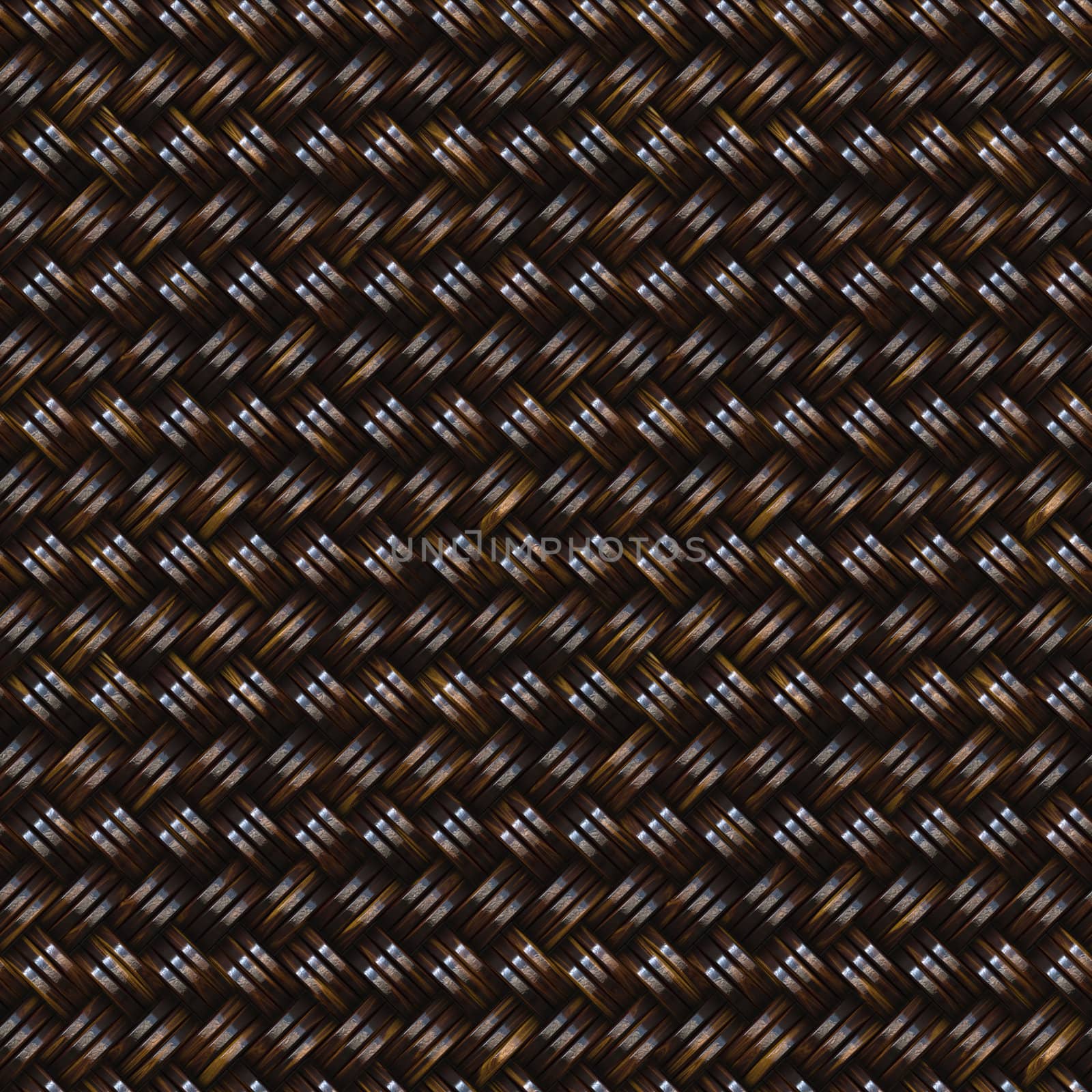 Varnished Rattan Basket Weave Seamless Pattern Illustration