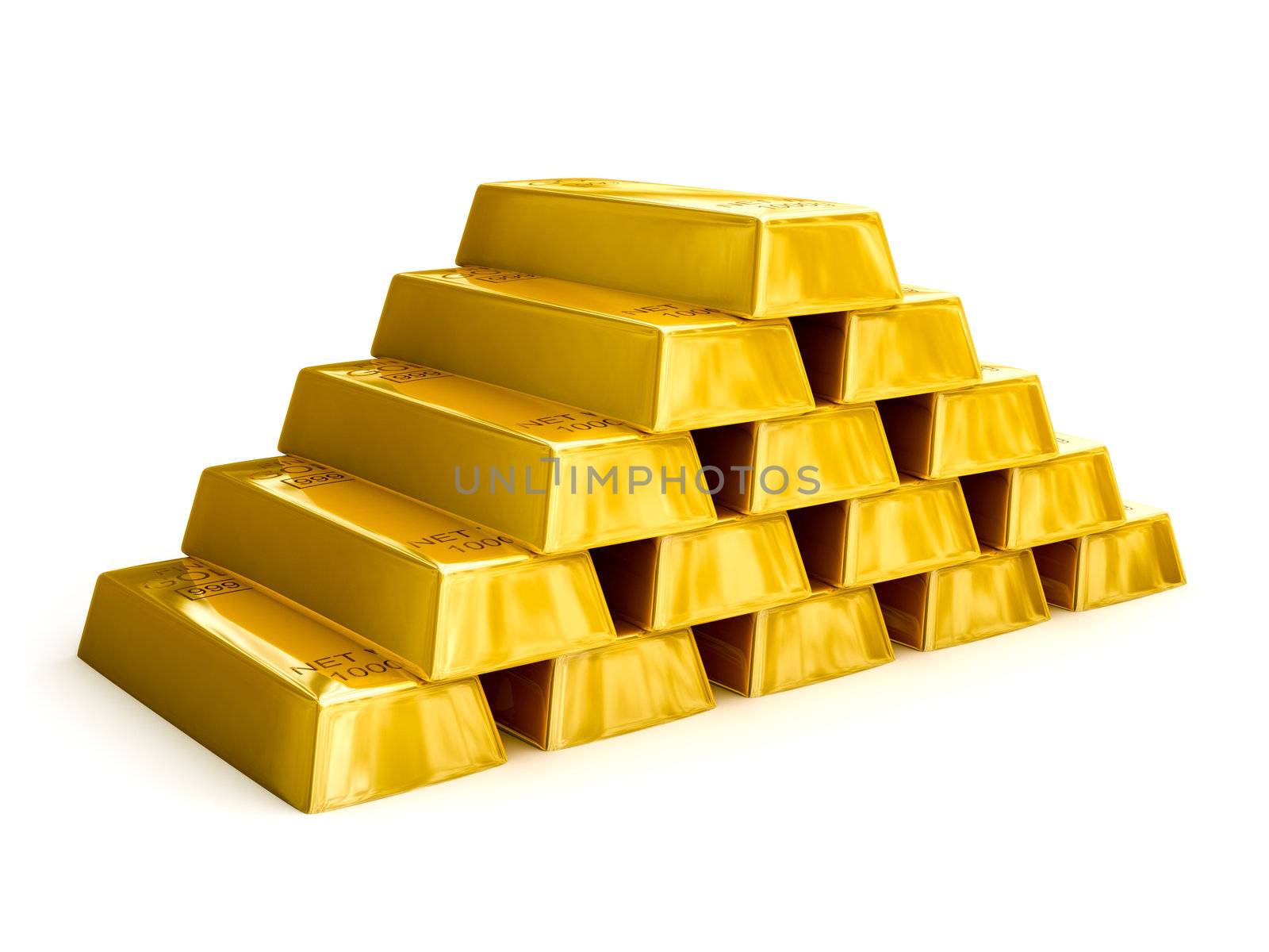 Gold bars pyramid by dimol