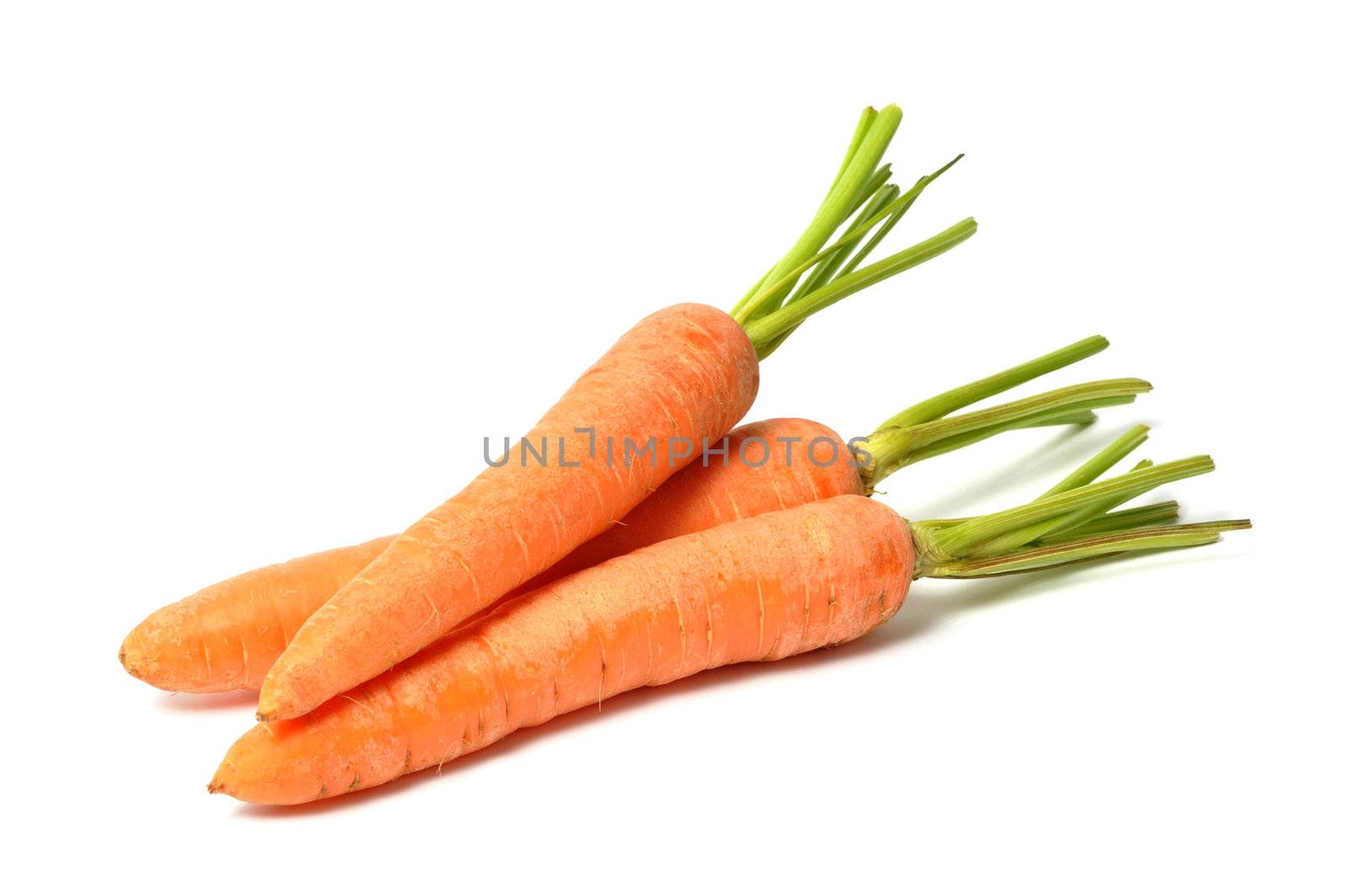 Fresh red carrots on white background