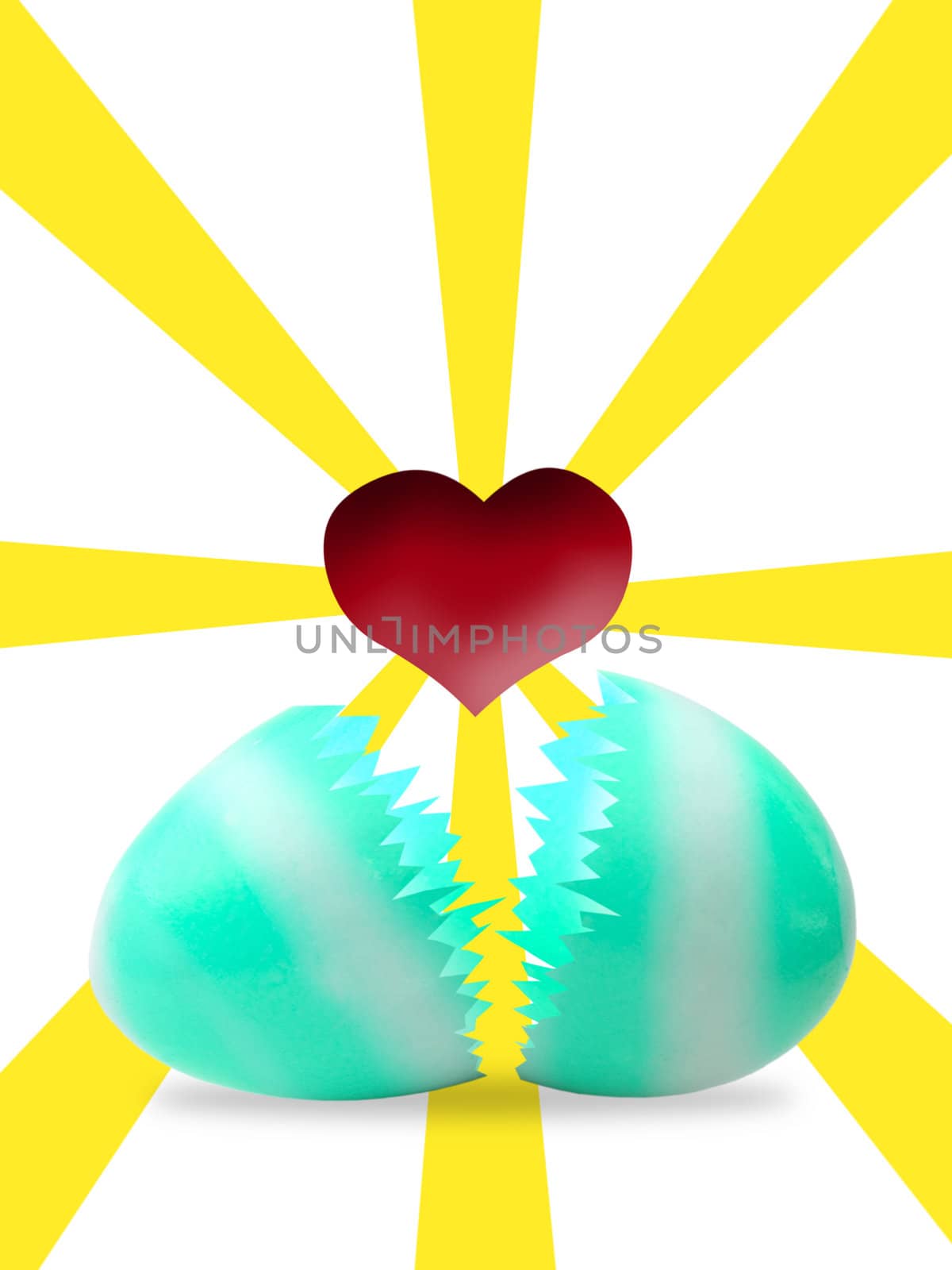 Easter egg with red heart inside by pixbox77