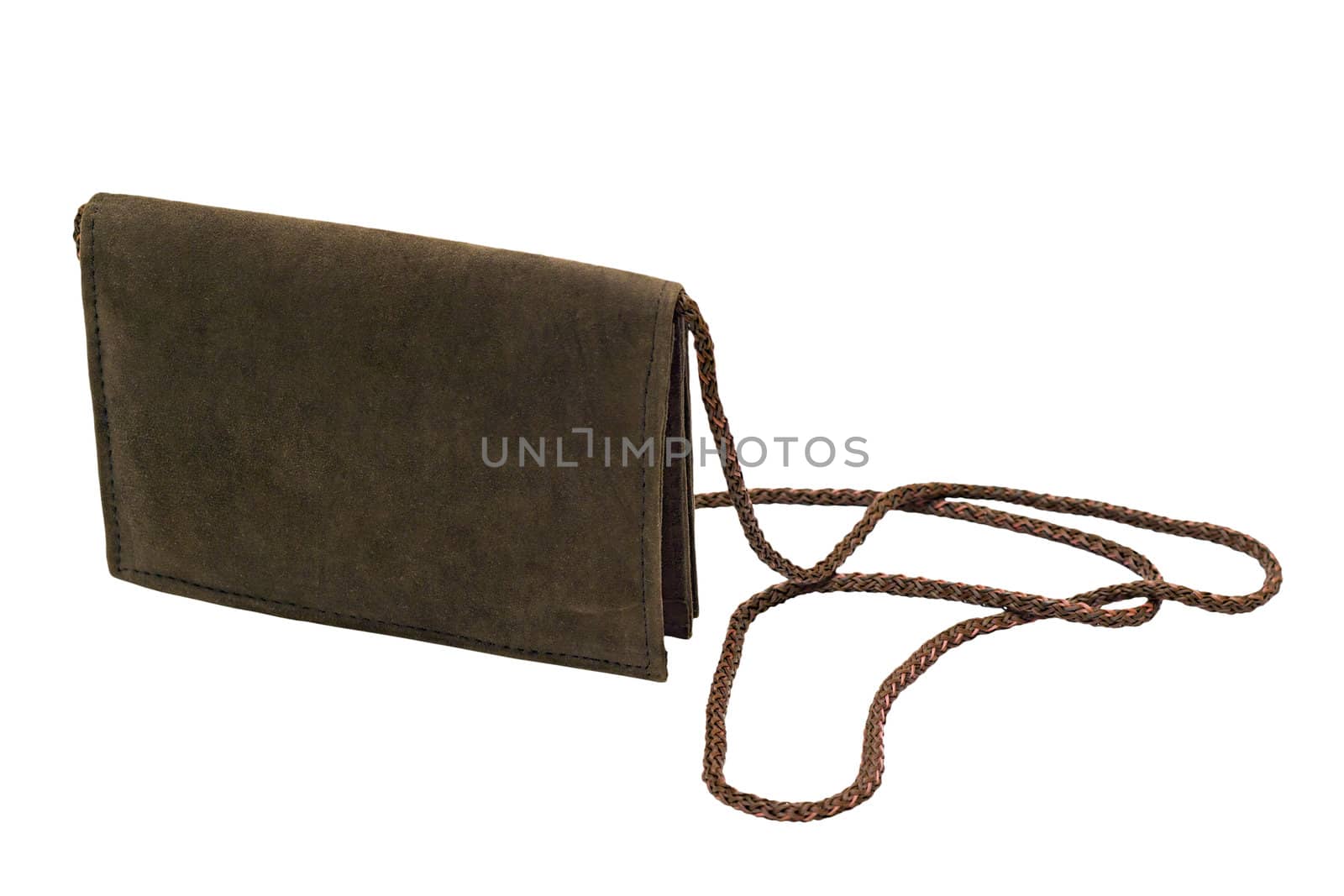 purse bag with rope handle isolated on white background