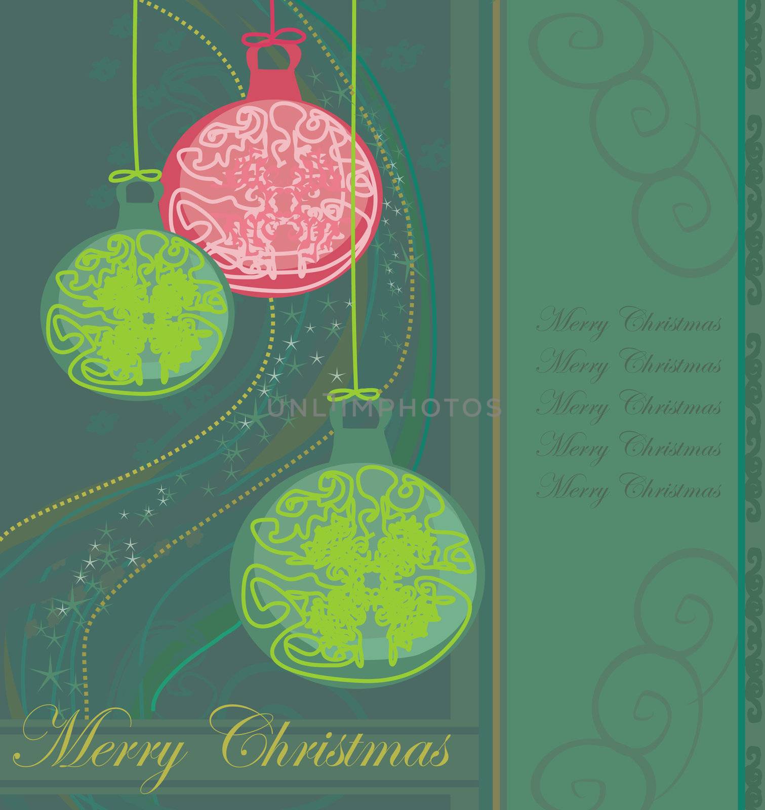 elegant christmas background with baubles