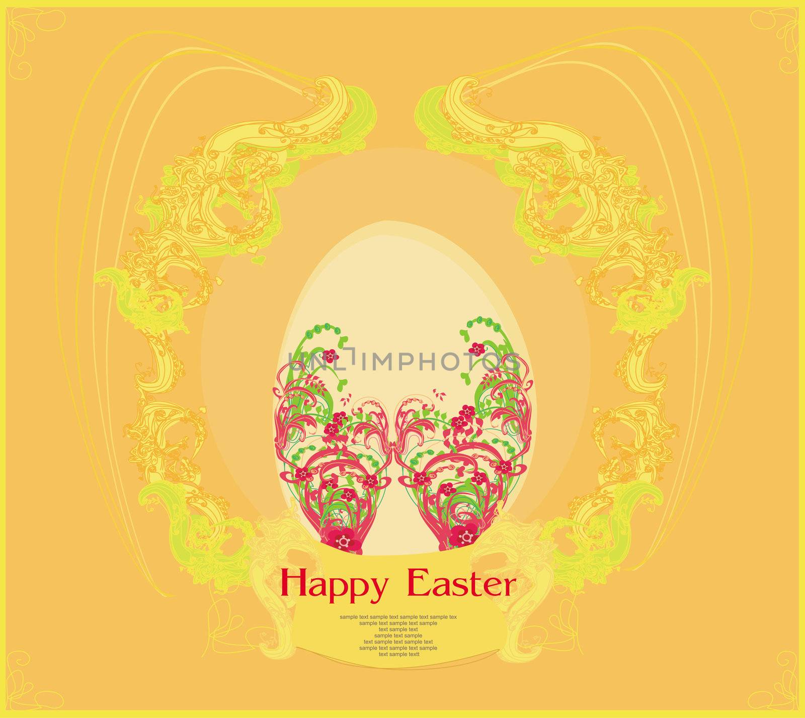 Easter Egg On Grunge Background