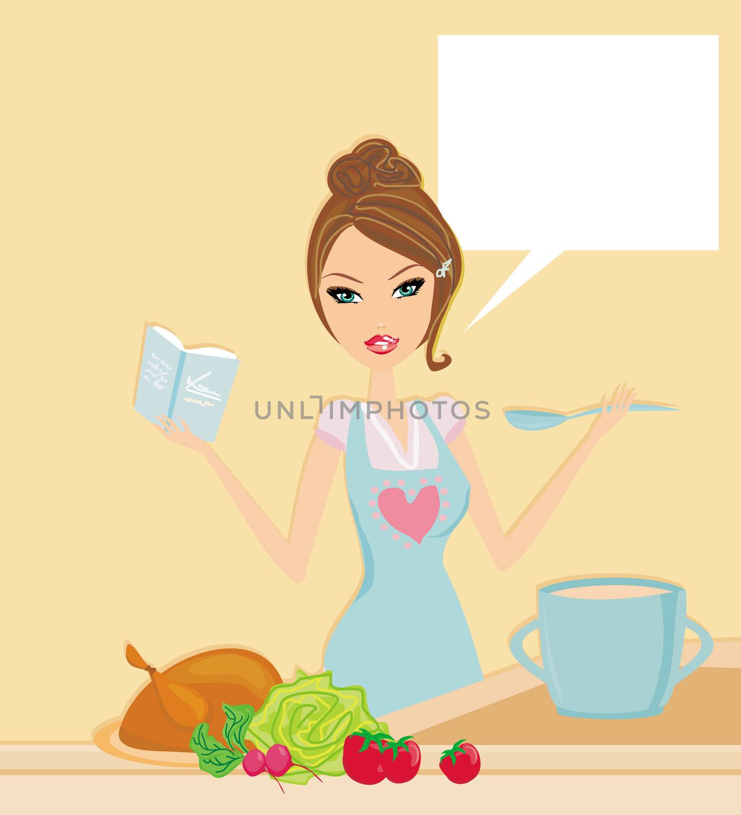 Beautiful lady cooking