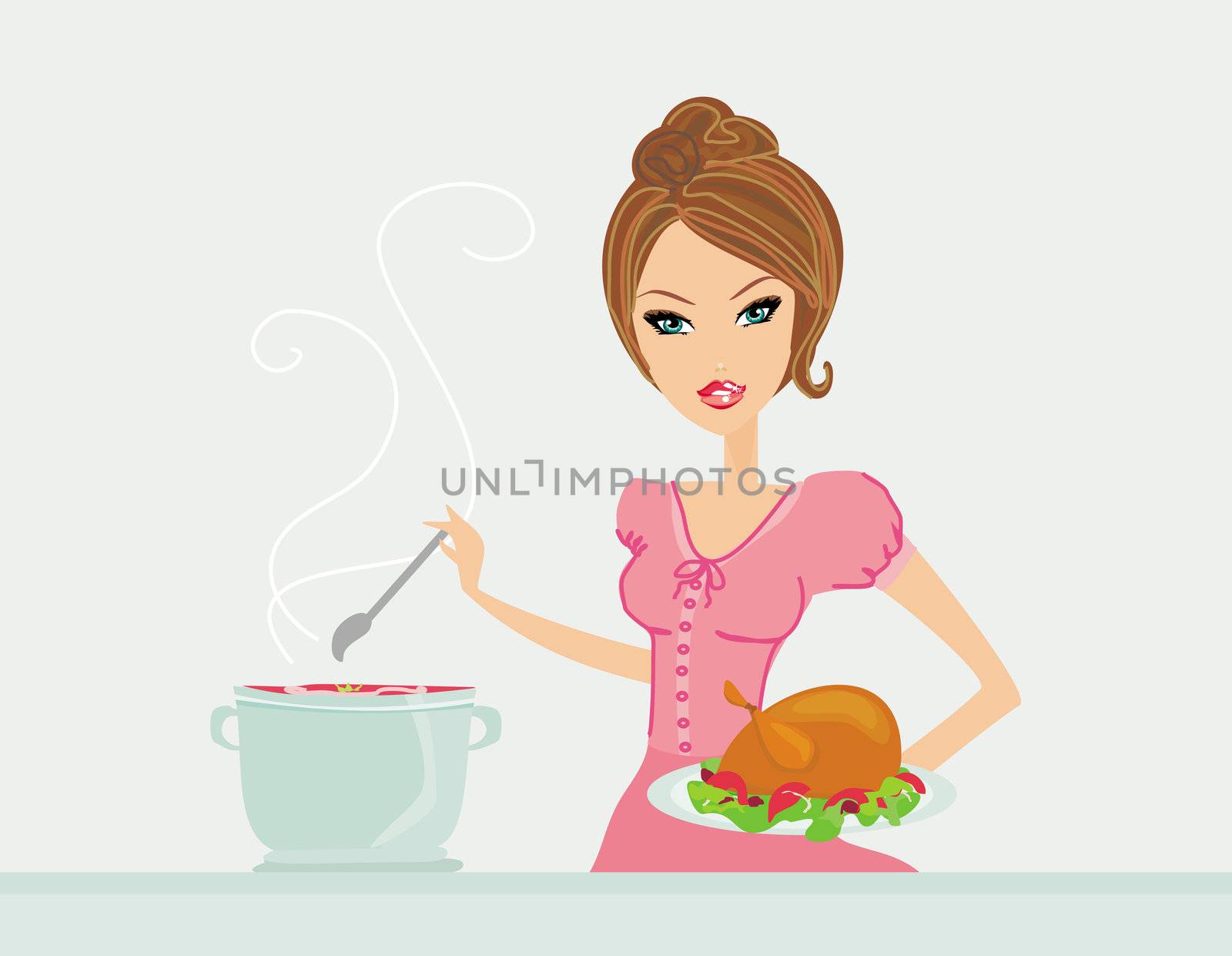 Beautiful lady cooking