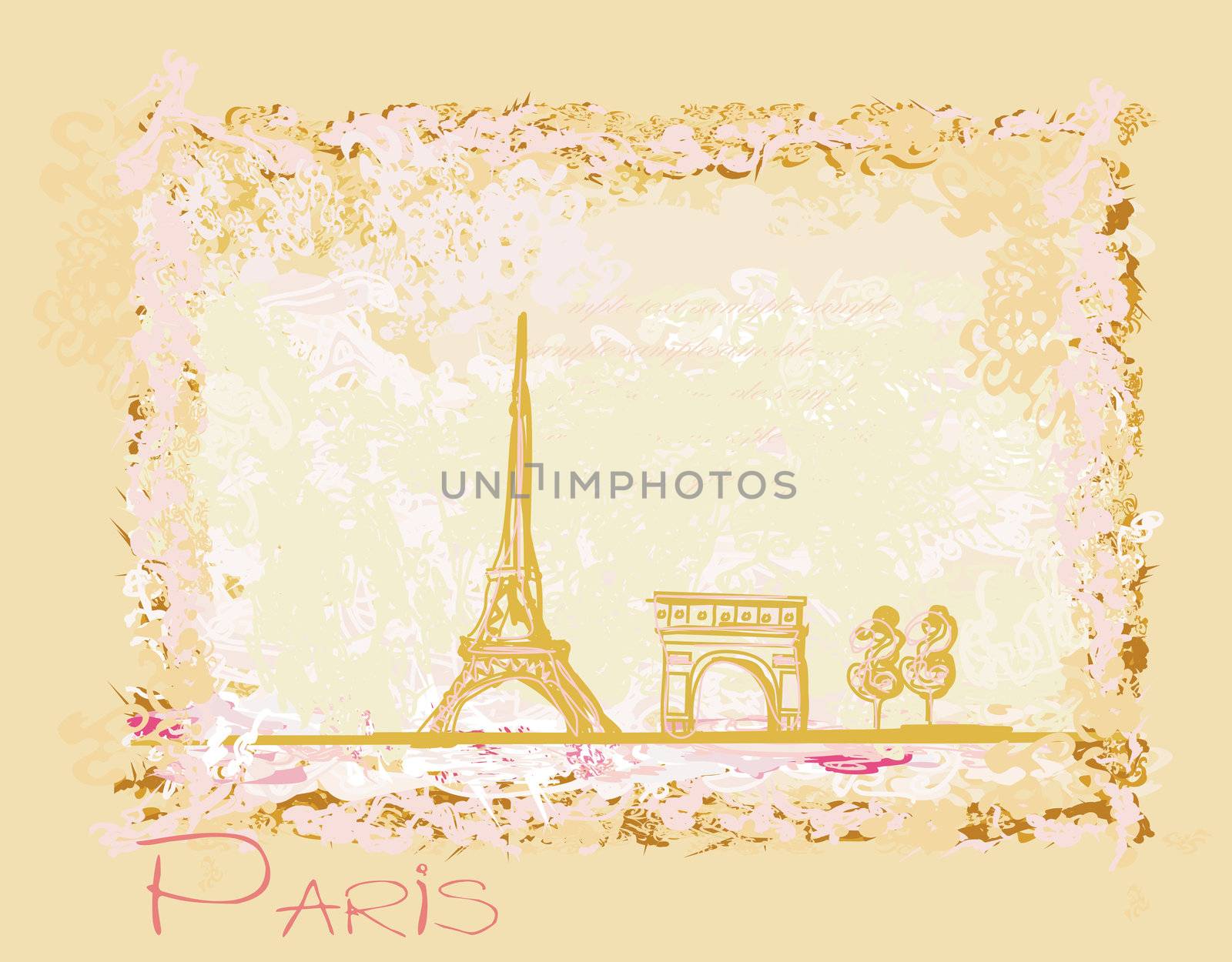 vintage retro Eiffel card