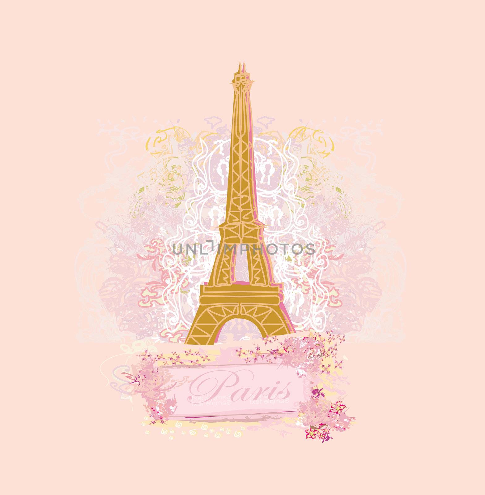 vintage retro Eiffel card