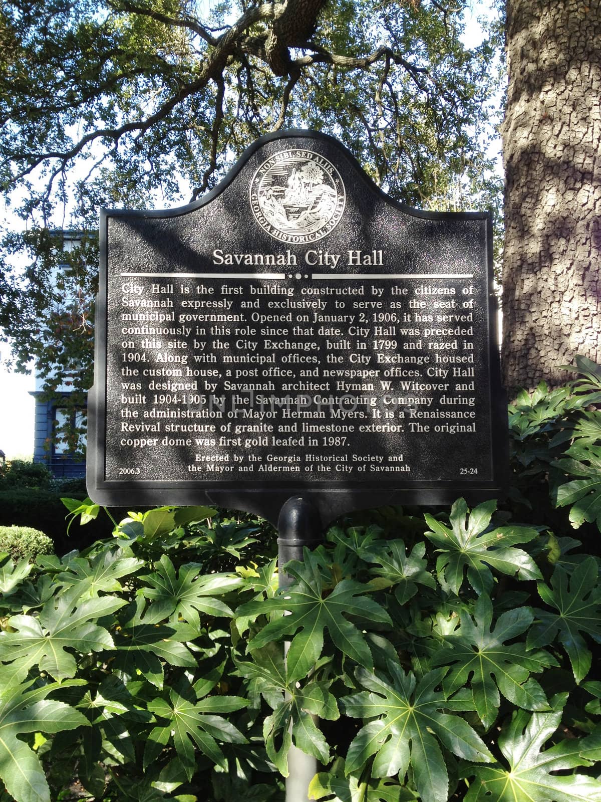 Savannah Georgia City Hall Sign by RefocusPhoto