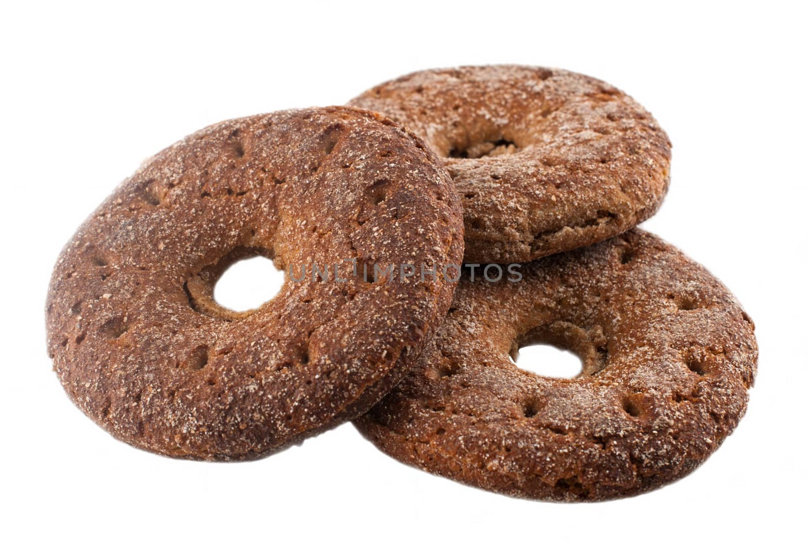 Traditional Finnish rye bread on a white background