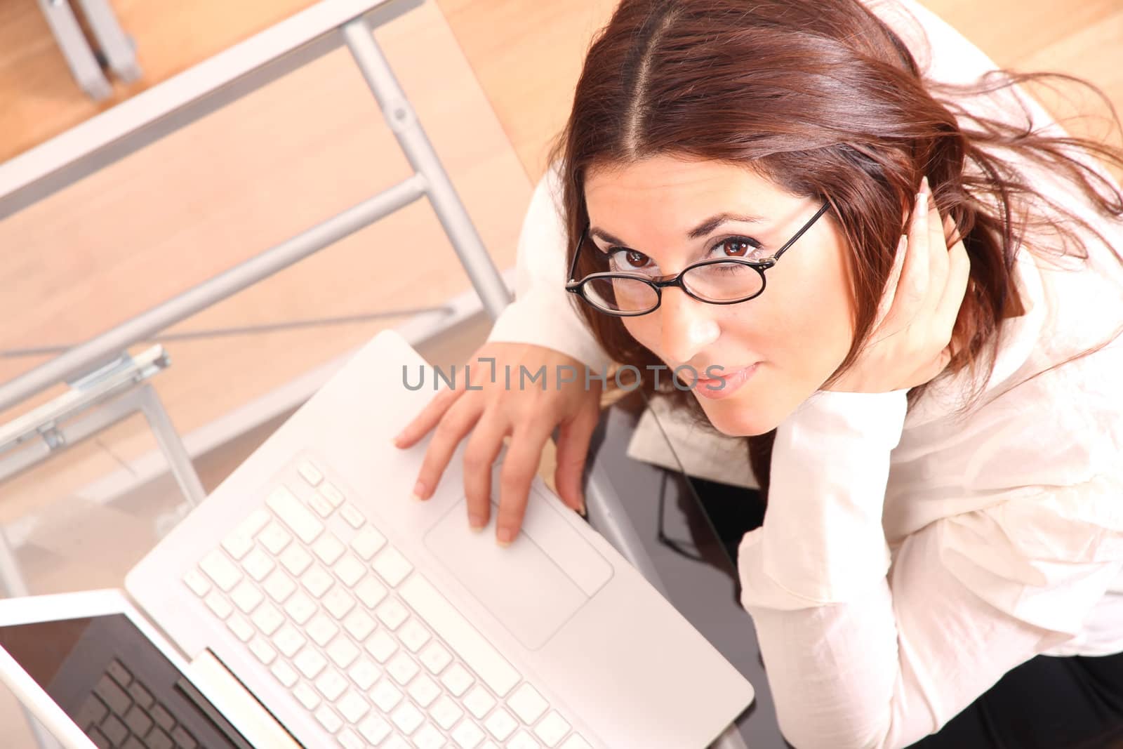 Business woman working on a Laptop.