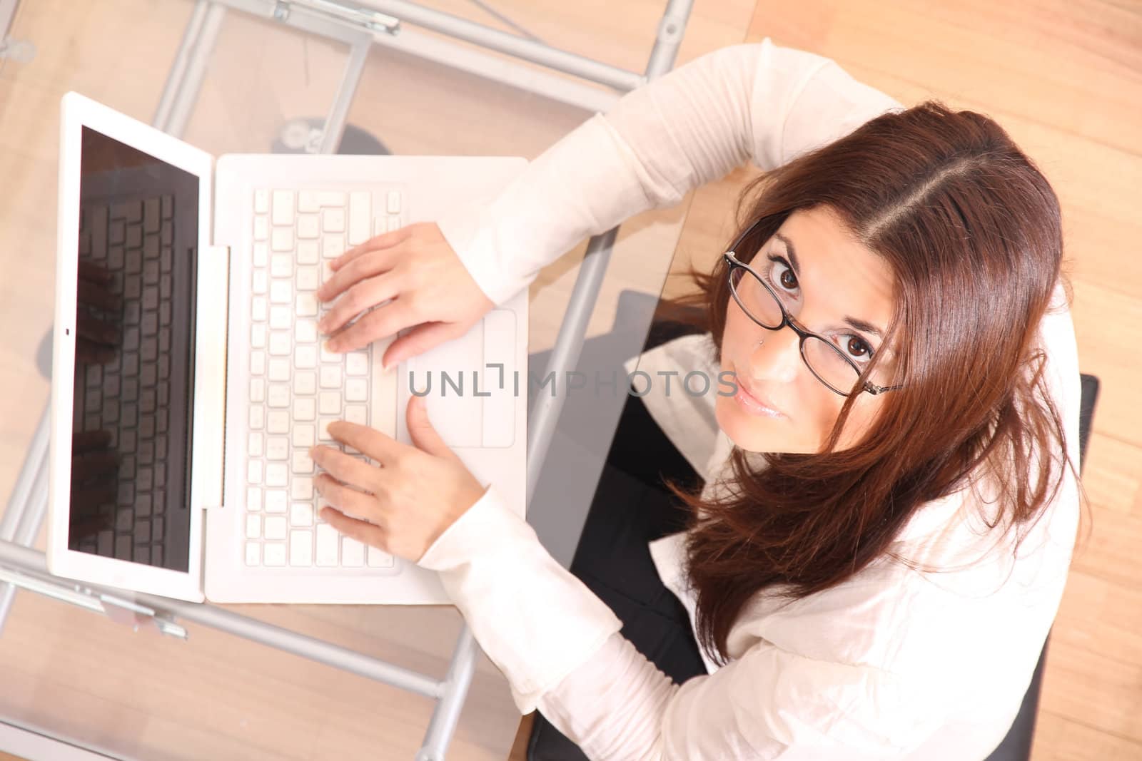 Business woman working on a Laptop.