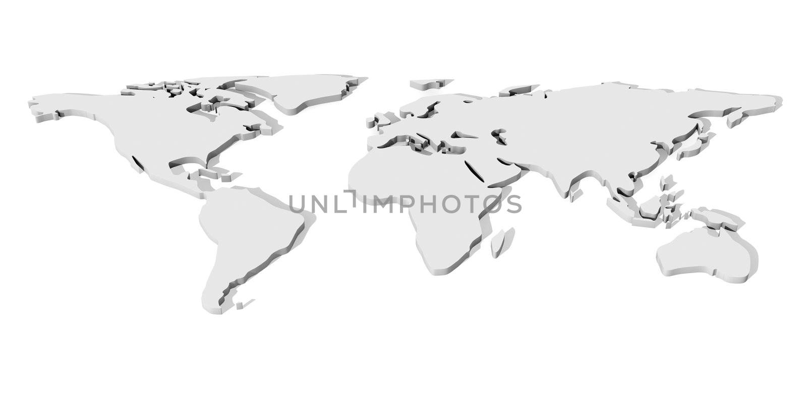 3D Illustration. An abstract Worldmap.
