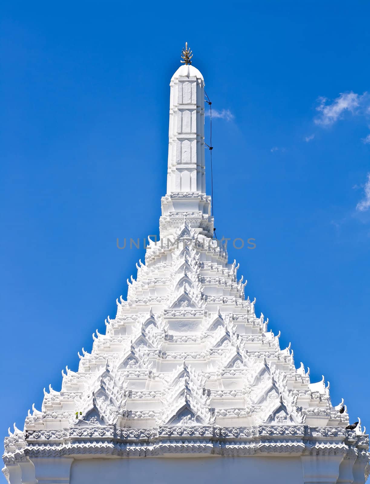 White gable at Wat Phra Keao Temple in Grand Palace, Bangkok Thailand