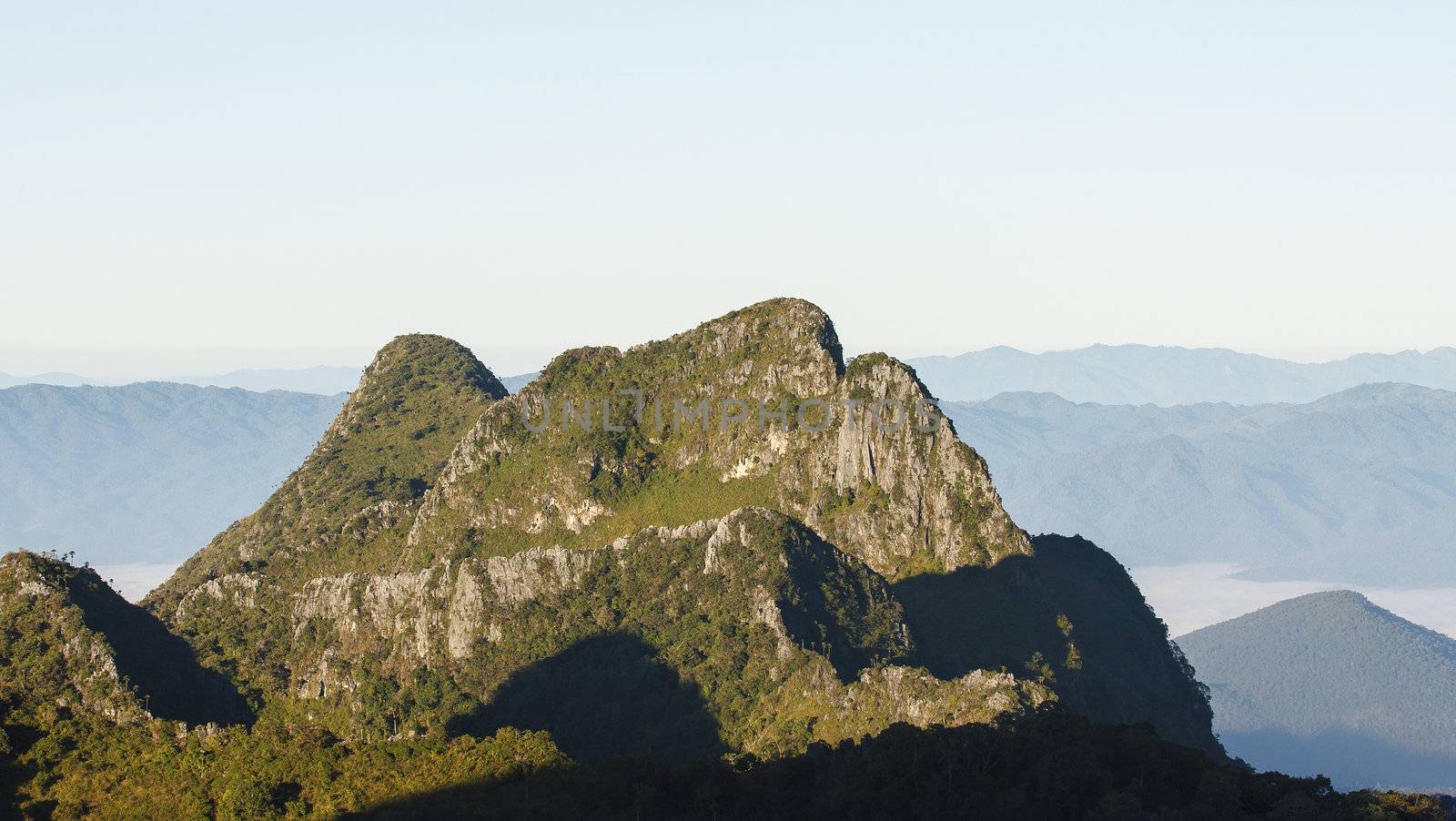 View from Doi Chiang Dao mountain, Chiang mai Province, Thailand.