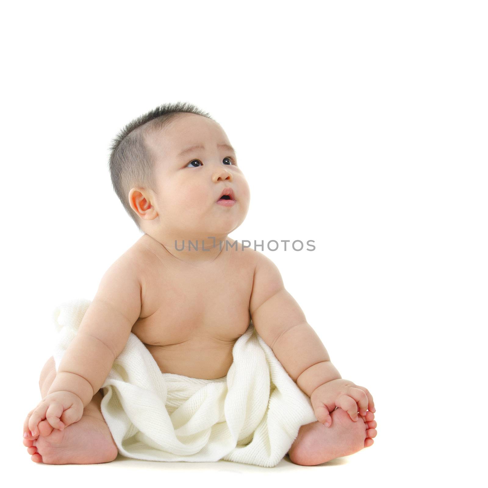 Portrait of a vegetarian breast feeding baby boy