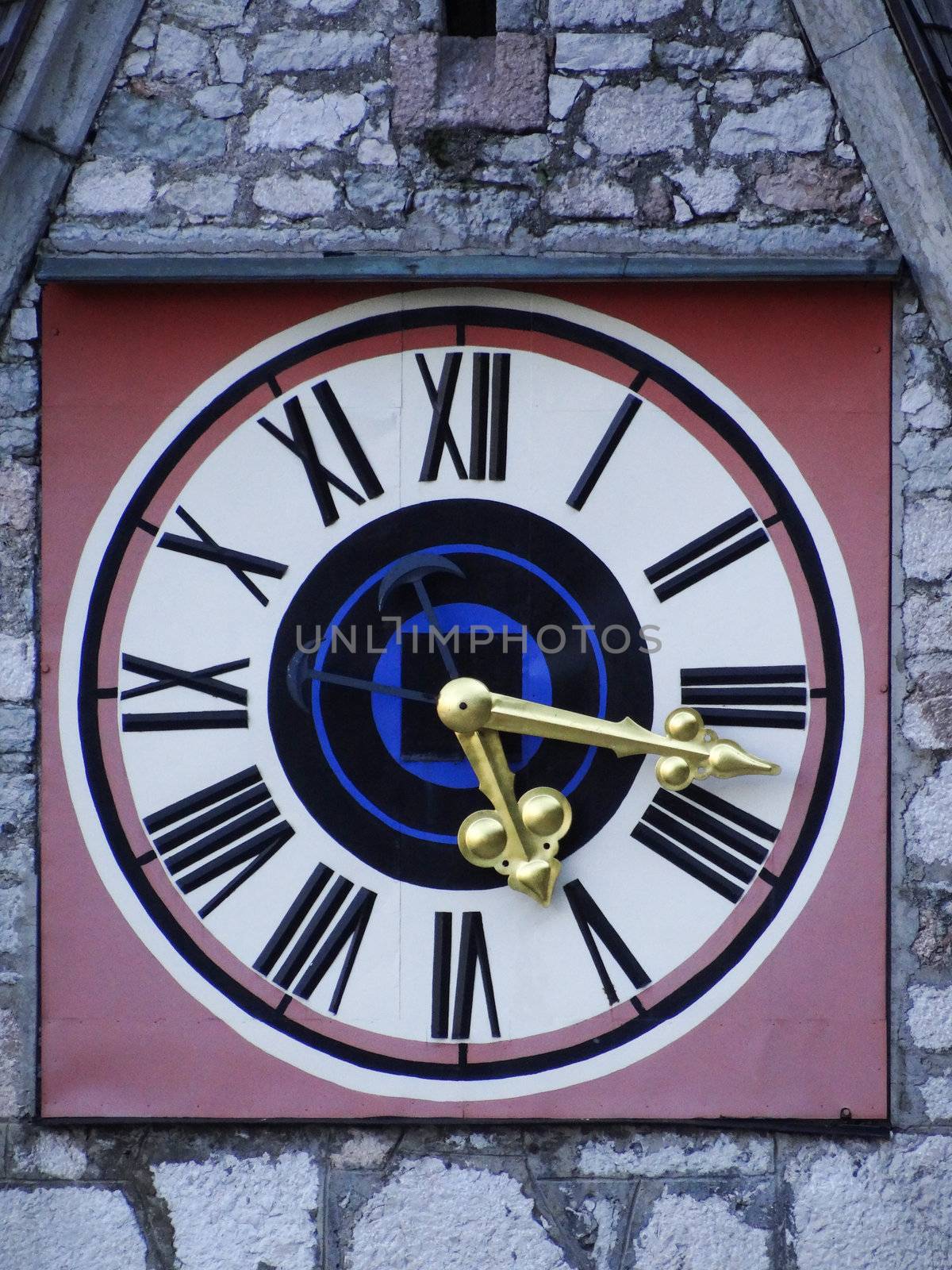 Old Clock with roman numerals by Mbatelier
