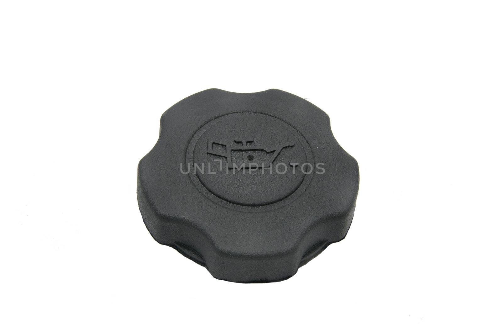 engine oil cap on a white background
