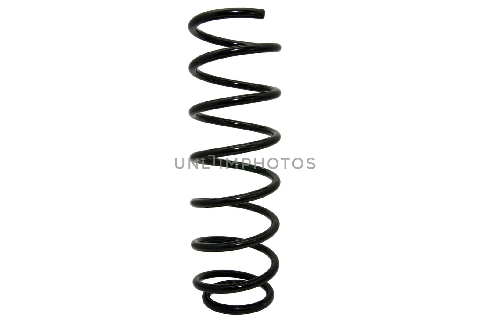 metal spring for a car on a white background