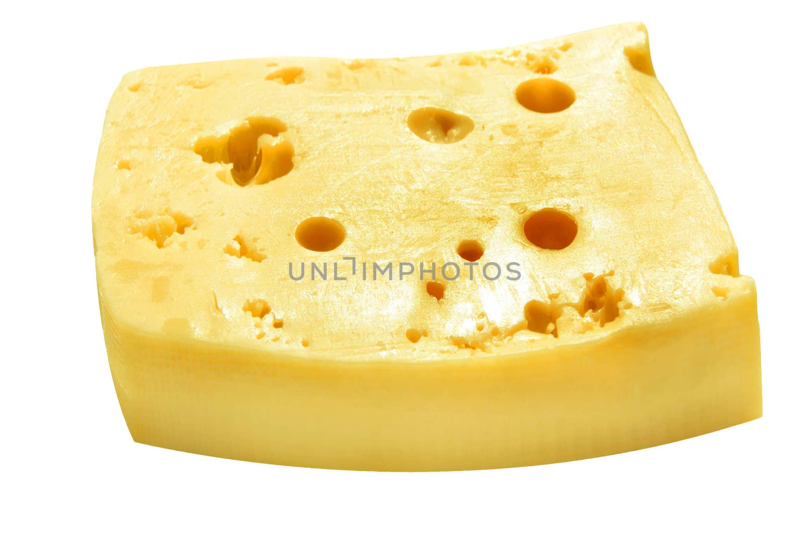 Piece of the cheese on white background by cobol1964