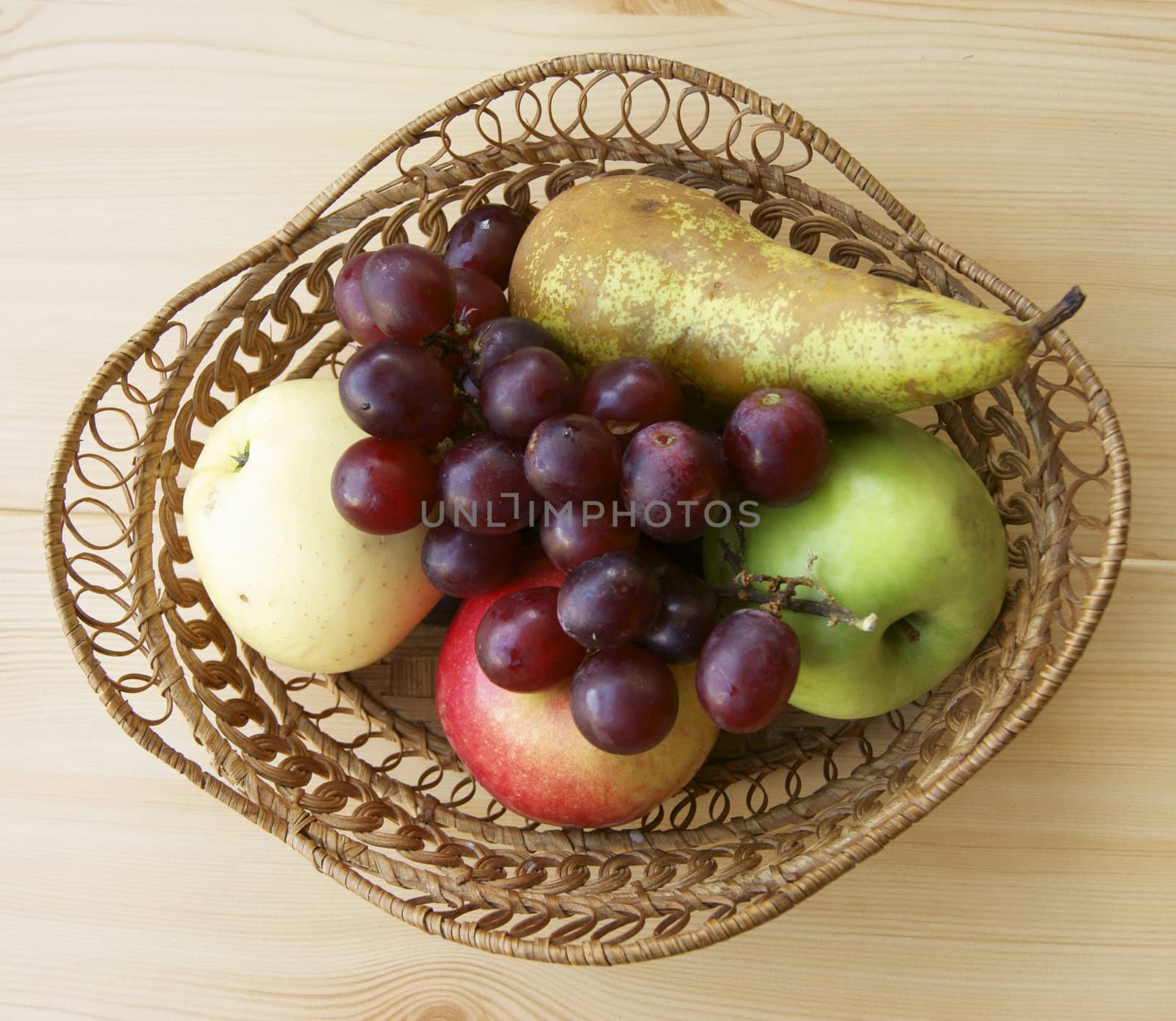 Ripe fruits in basket by cobol1964