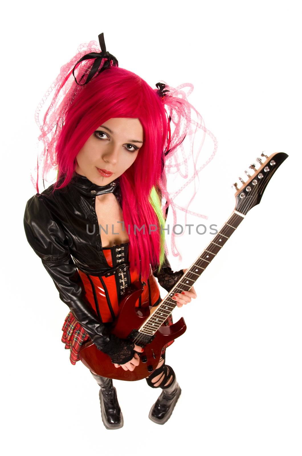 Attractive girl with guitar  by Elisanth