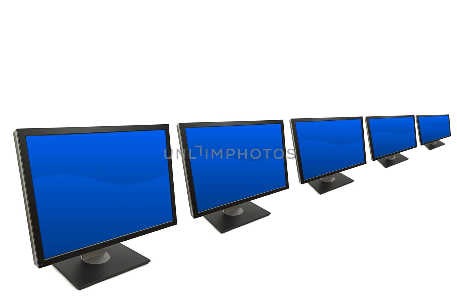 Computer monitor isolated on white background