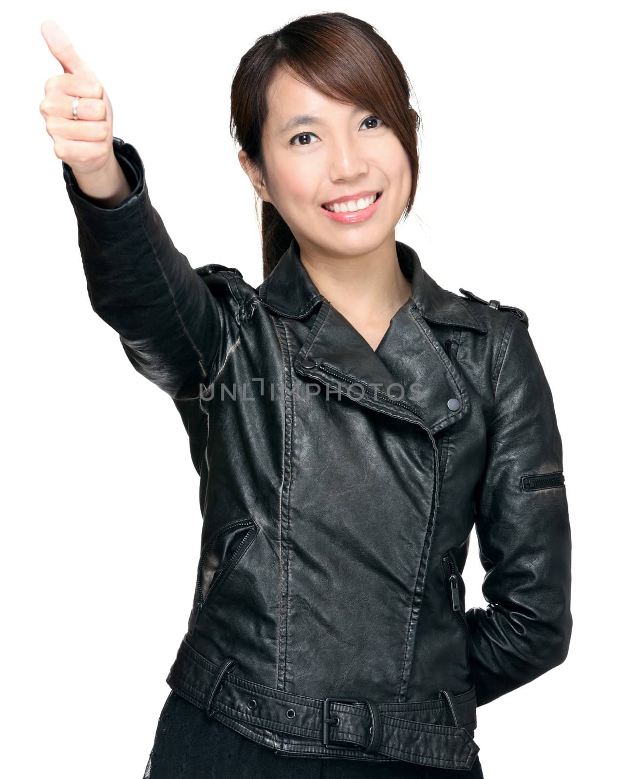 woman with thumb up by leungchopan