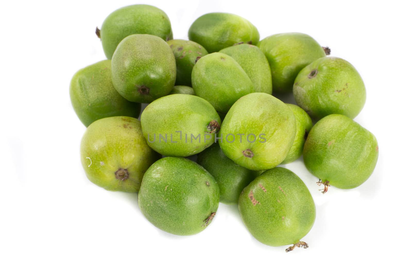 Picture of a bunch of kiwi berries on white