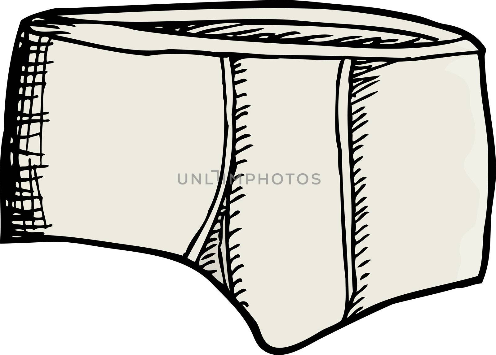 Mens brief underwear drawing isolated over white background