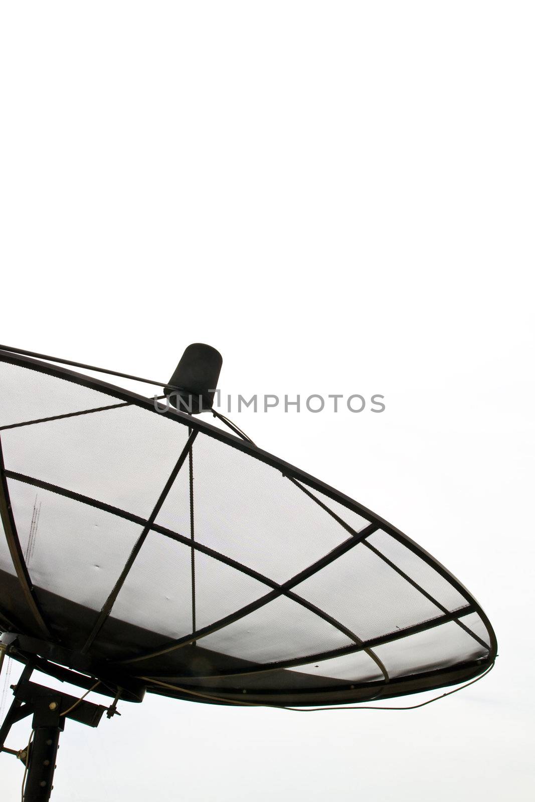 Part of Satellite Dish on isolated on white sky