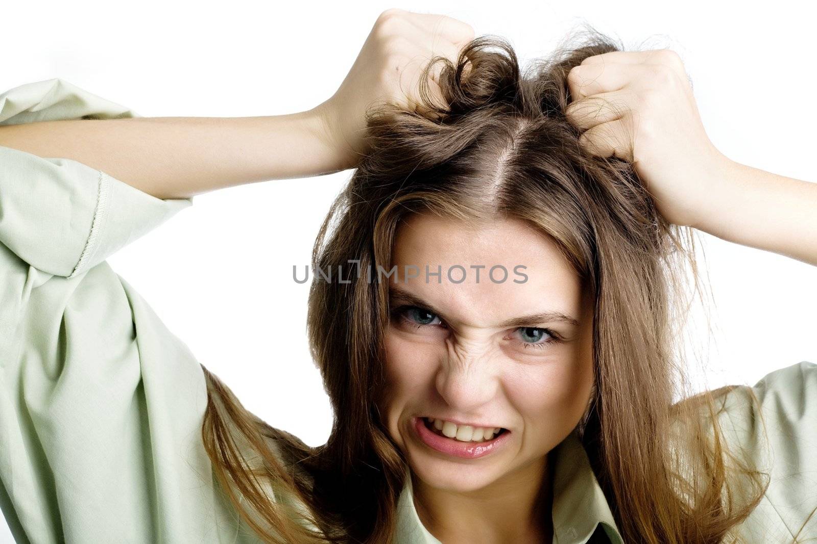 An image of a portrait of angry girl