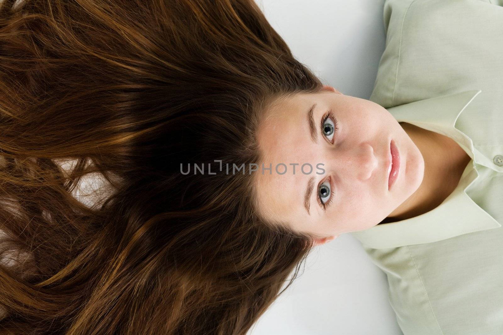 An image of a nice girl with long hair