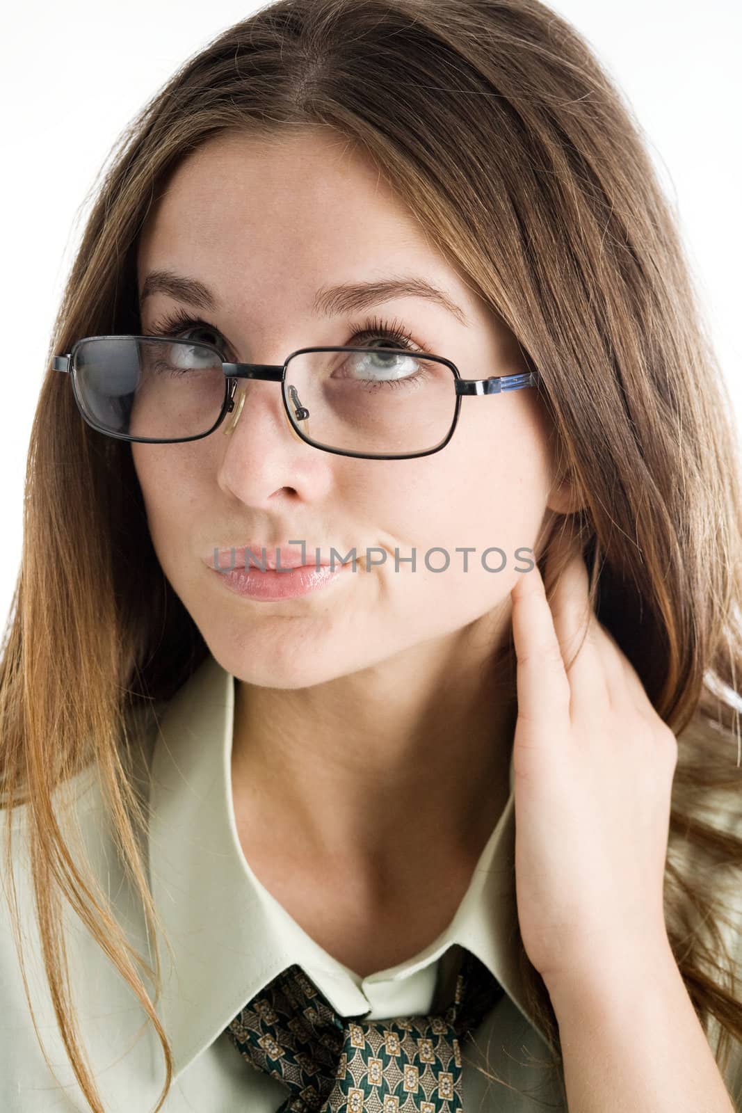 An image of a nice woman in glasses