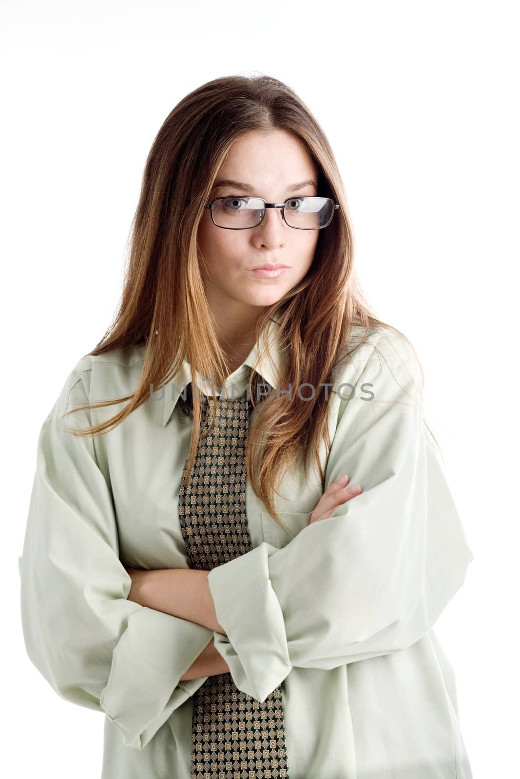 An image of a nice young girl in glasses