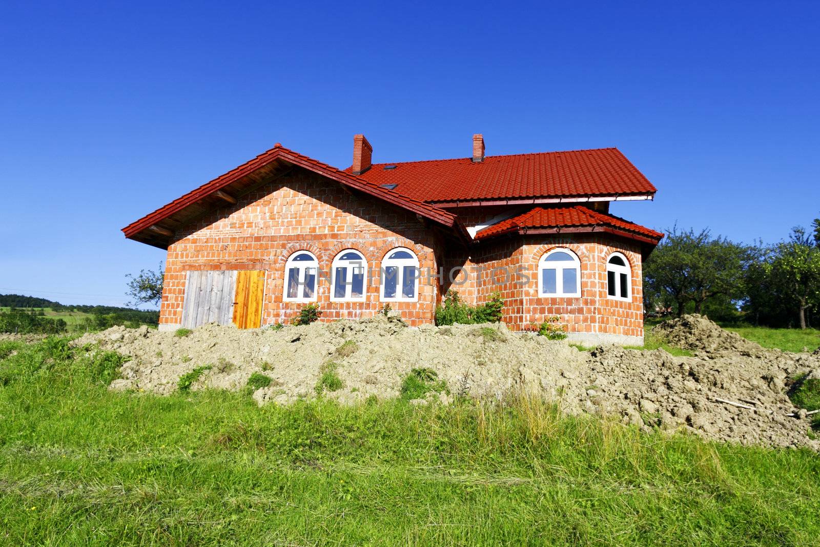 New house and green nature