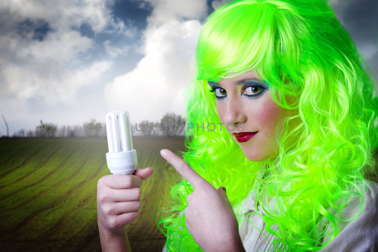 recycling green fairy girl ecologic in nature