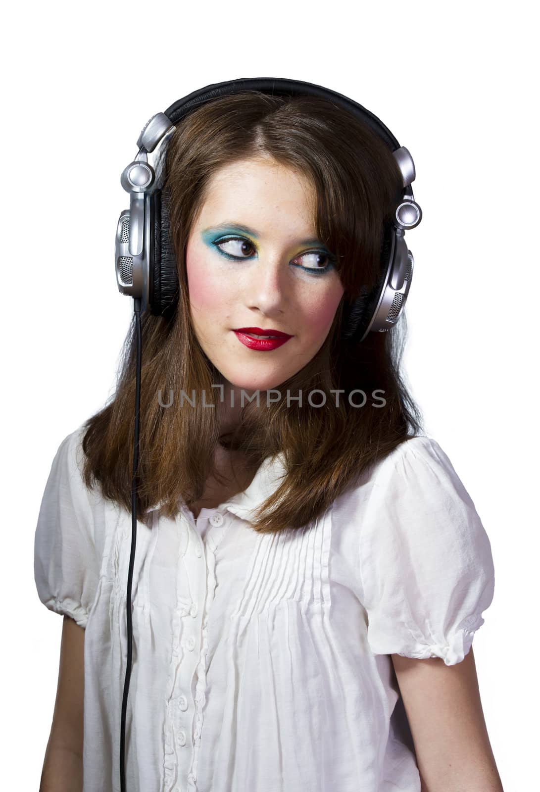 young girl with earphones by FernandoCortes