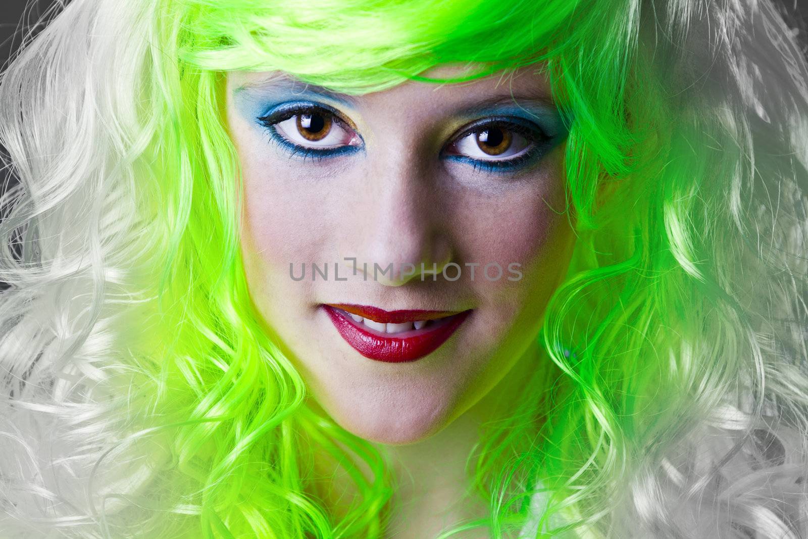 smiling green fairy girl