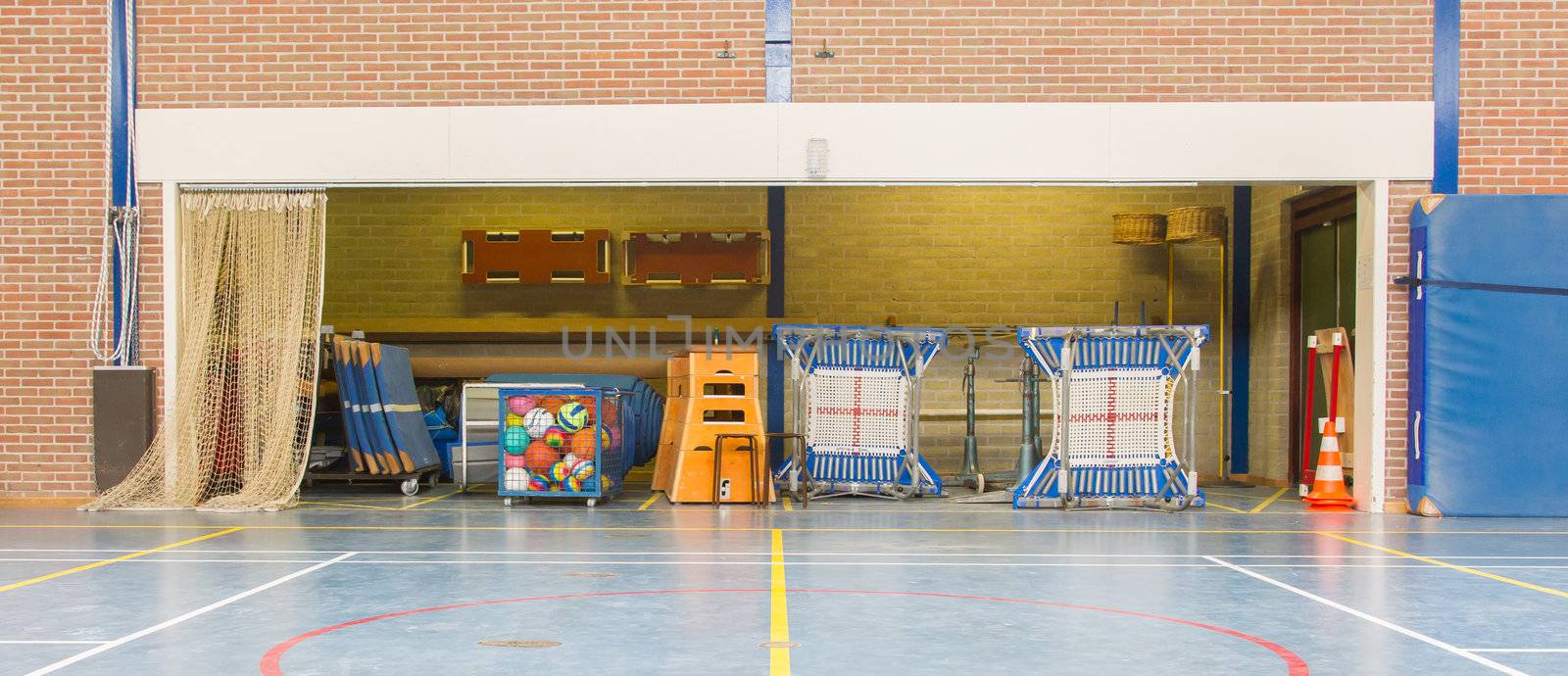 Interior of a gym at school, Holland