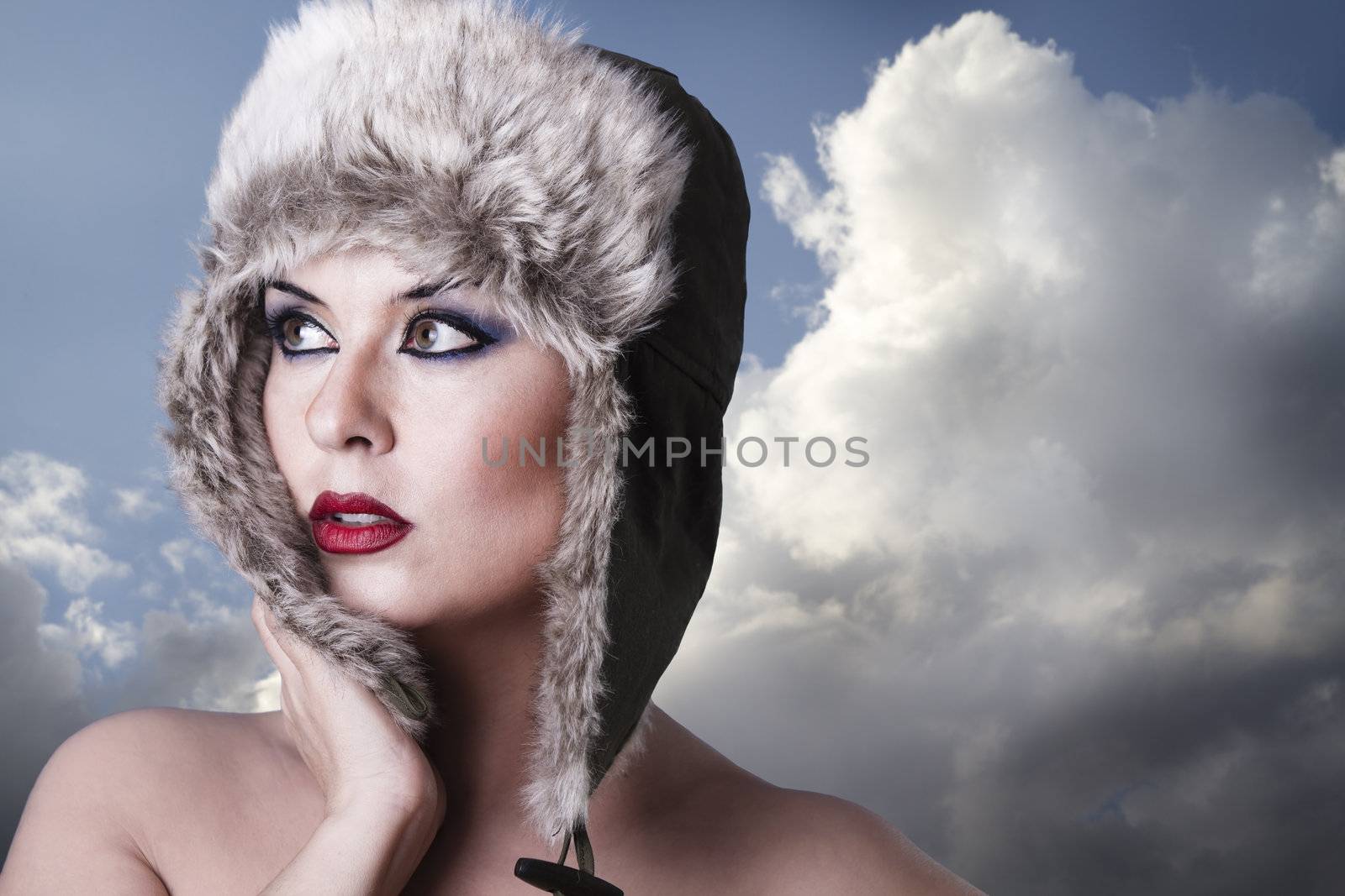 cold winter queen attracltive woman