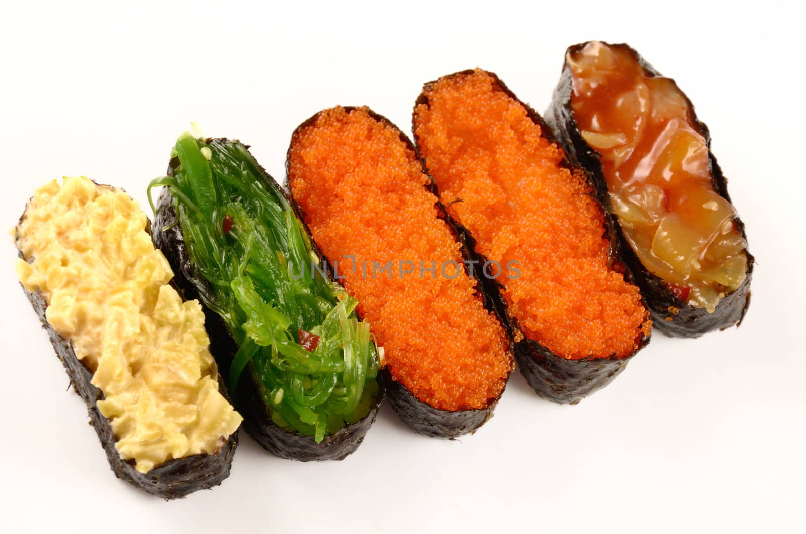 Sushi set isolated on white background