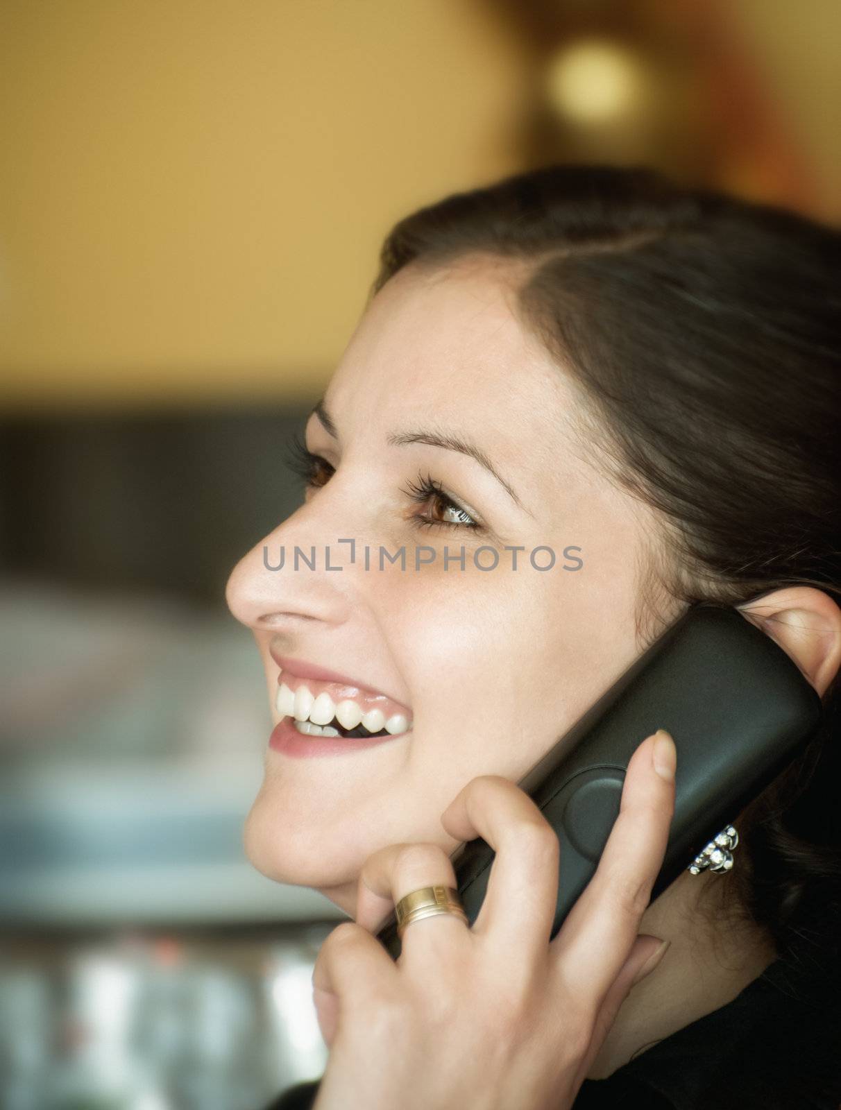 Beutiful woman having a conversation on the phone