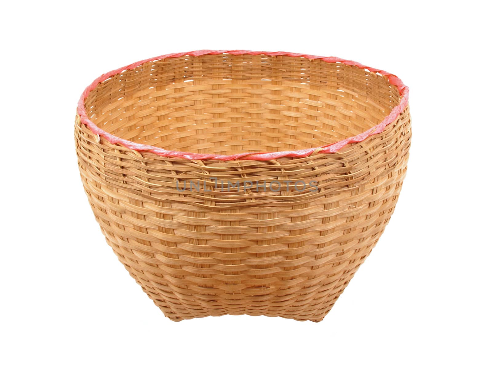 Thai bamboo basket on white background